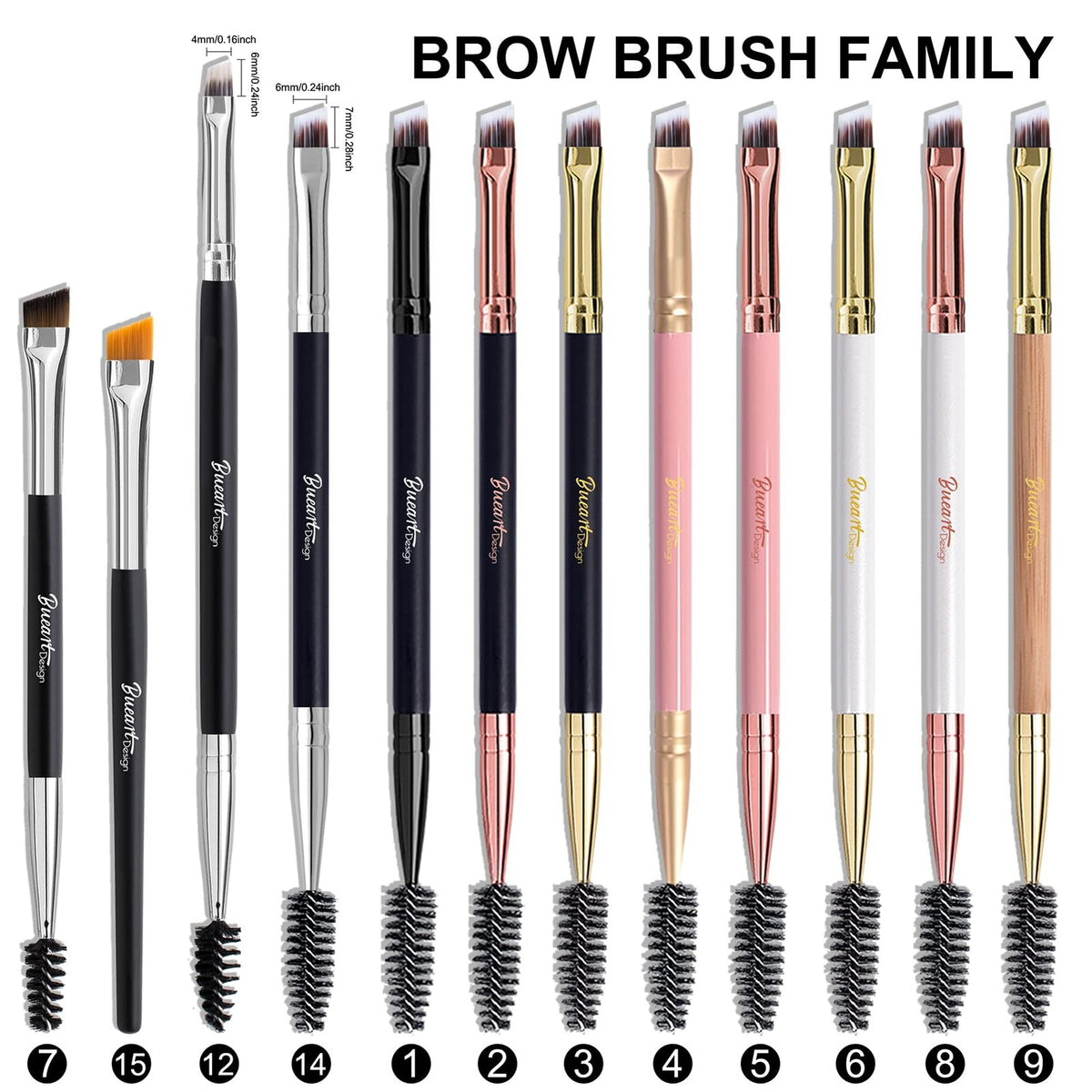 Dual Ended Flat Eyeliner & Brow Brush Spoolie – Precision Makeup Tool