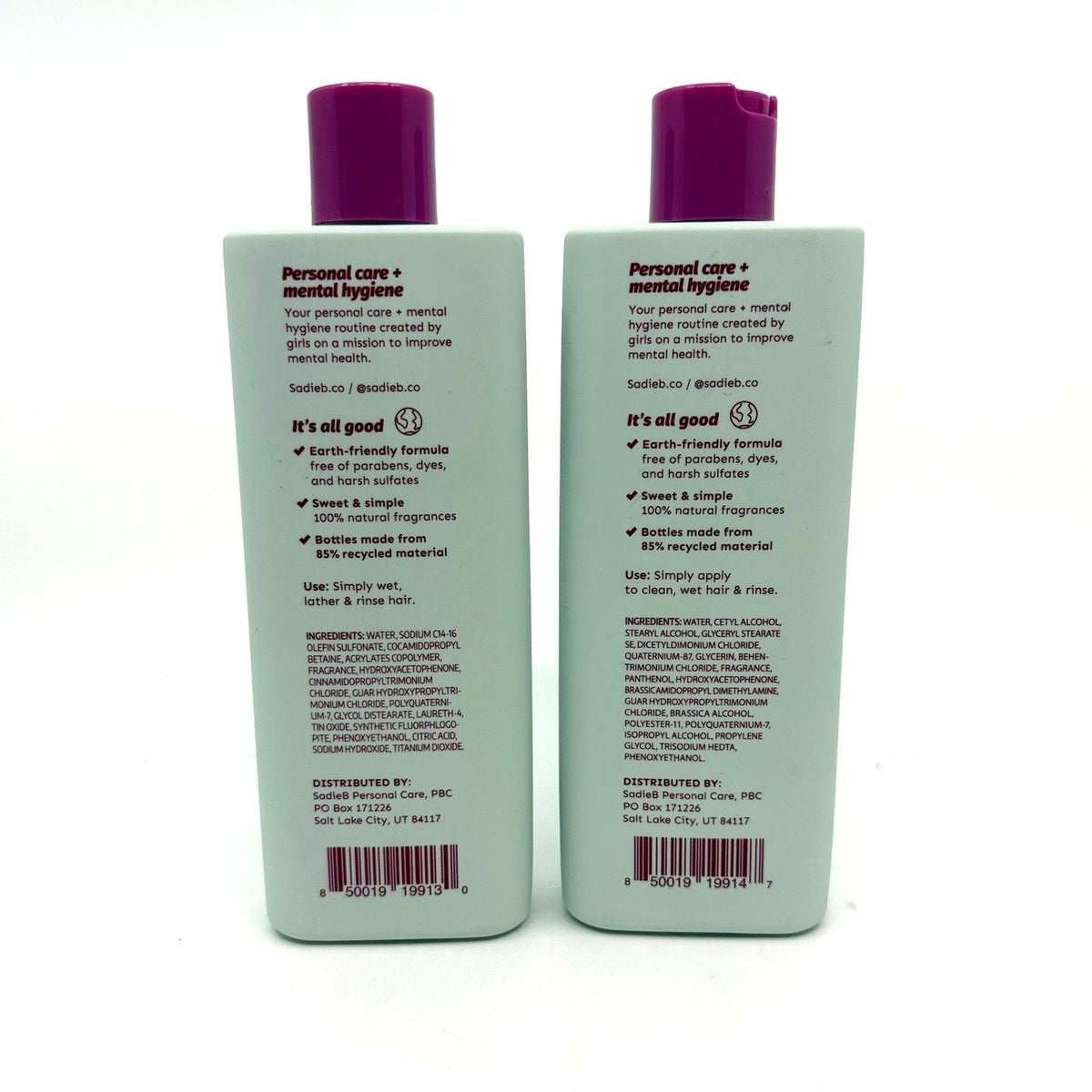 SadieB Creator Shampoo and Conditioner Set Berry Rose Color Treated