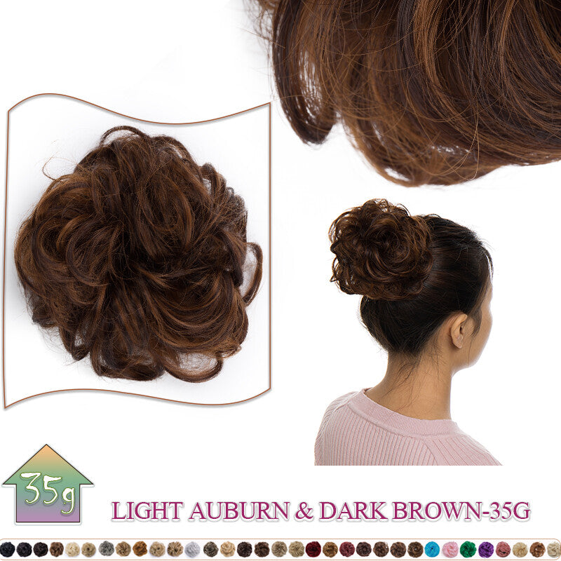 Curly Messy Bun Hair Extension Scrunchie Natural Updo Thick Human Hair