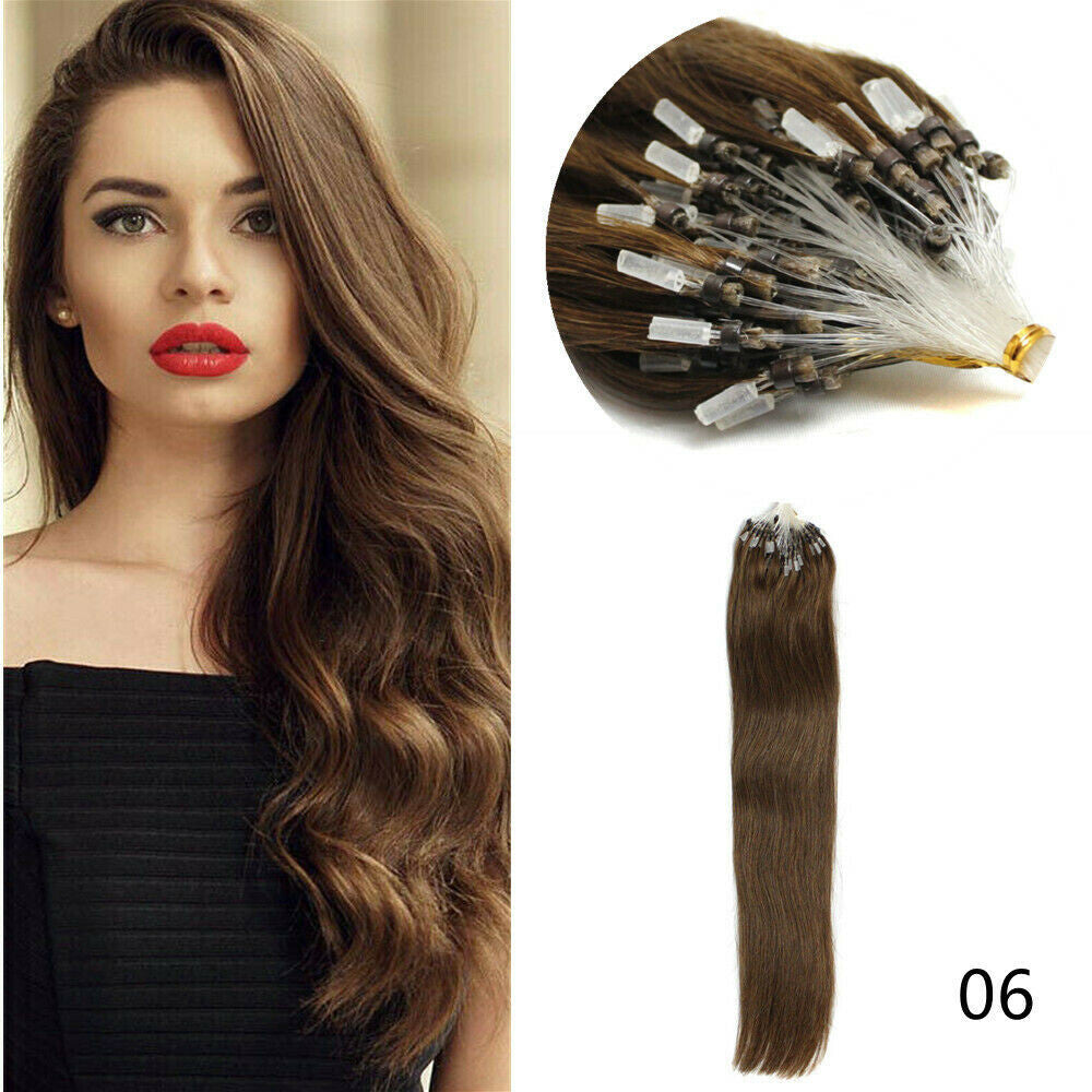 Micro Loop Hair Extensions - Real Human Hair Beads & Link Remy Russian Hair