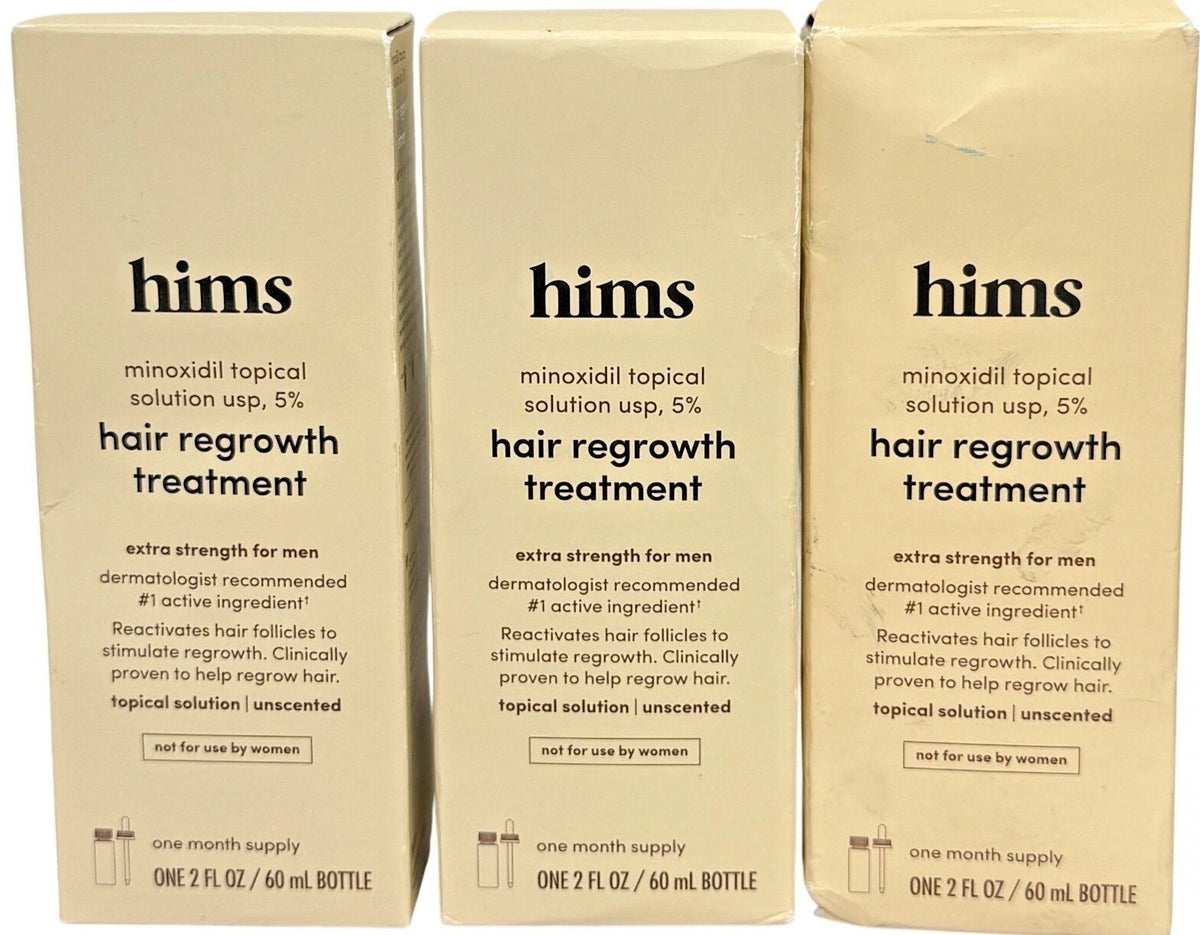 5% Minoxidil Hair Regrowth Treatment for Men - 3 Pack