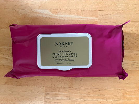 Nakery Beauty Plum Hydrate Cleansing Wipes - Makeup Remover, 30 Count