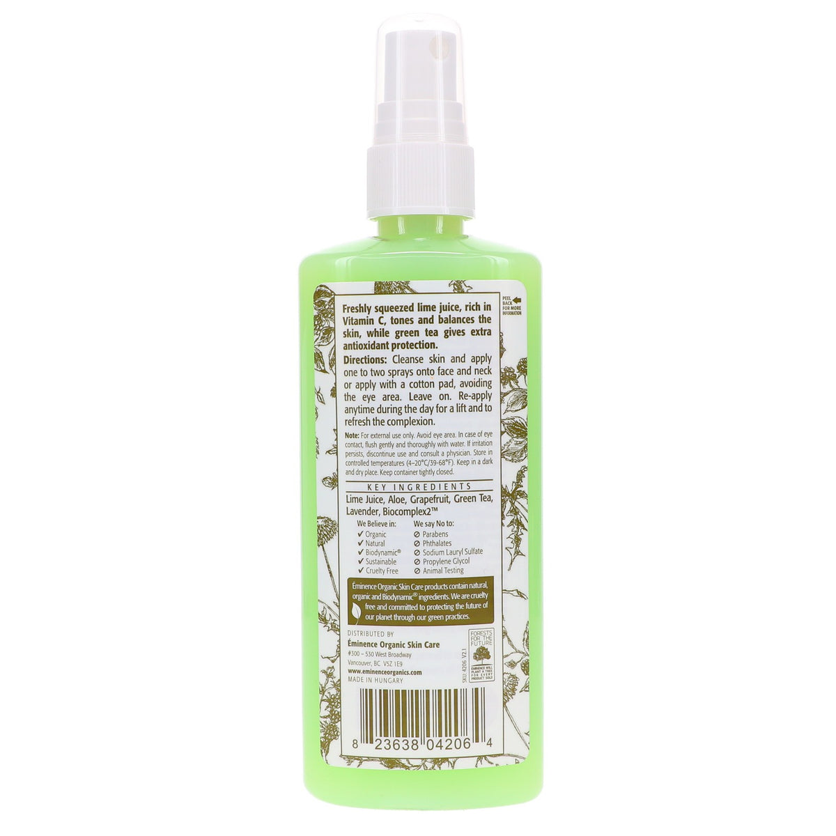 Lime Refresh Tonique Facial Mist - Hydrating & Pore-Minimizing 4.2 oz