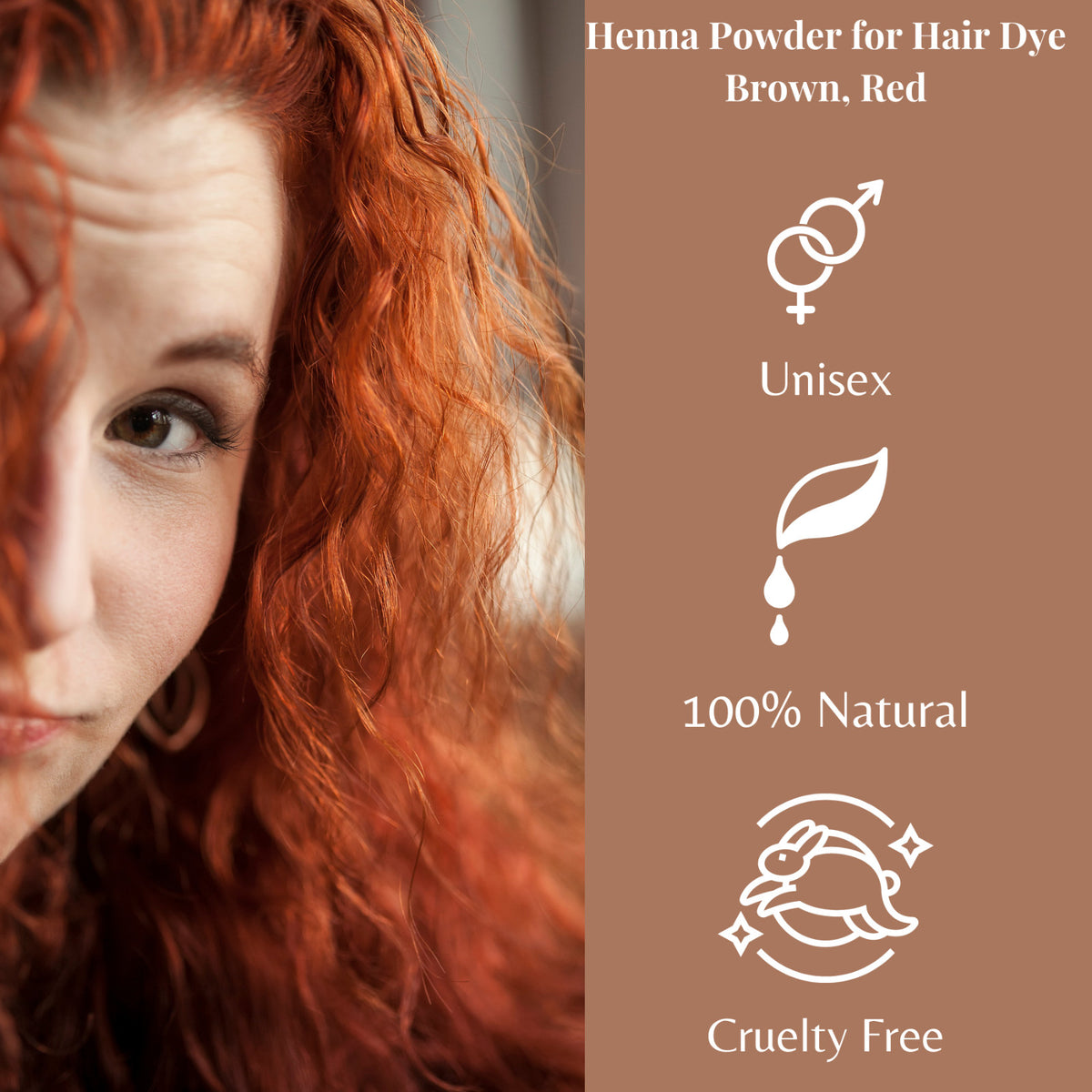 100% Pure Henna Powder - Natural Hair Dye, 100g Organic
