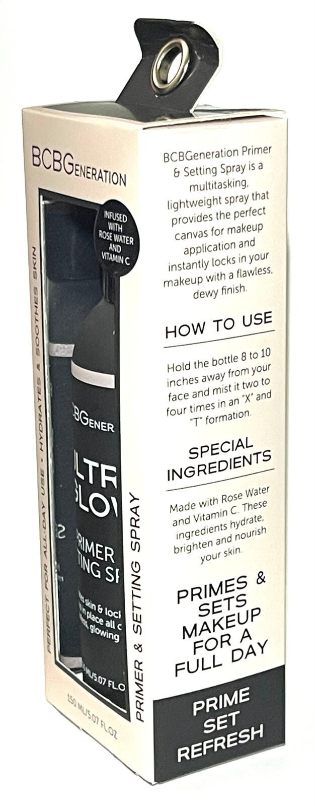 Ultra Glow Primer & Setting Spray with Rose Water & Vitamin C - Hydrating Makeup Base