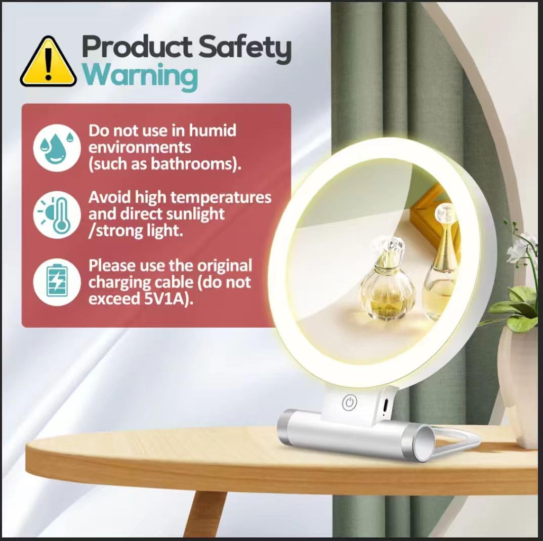 Magnifying Makeup Mirror with Light 30X Double-Sided Travel Vanity Mirror