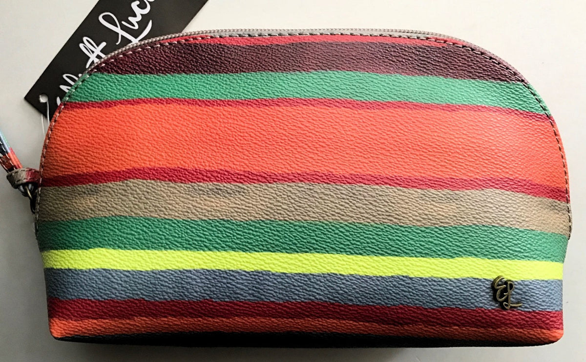 Cosmetic Bag Purse with Zipper Closure - Gypsy Stripe Pattern