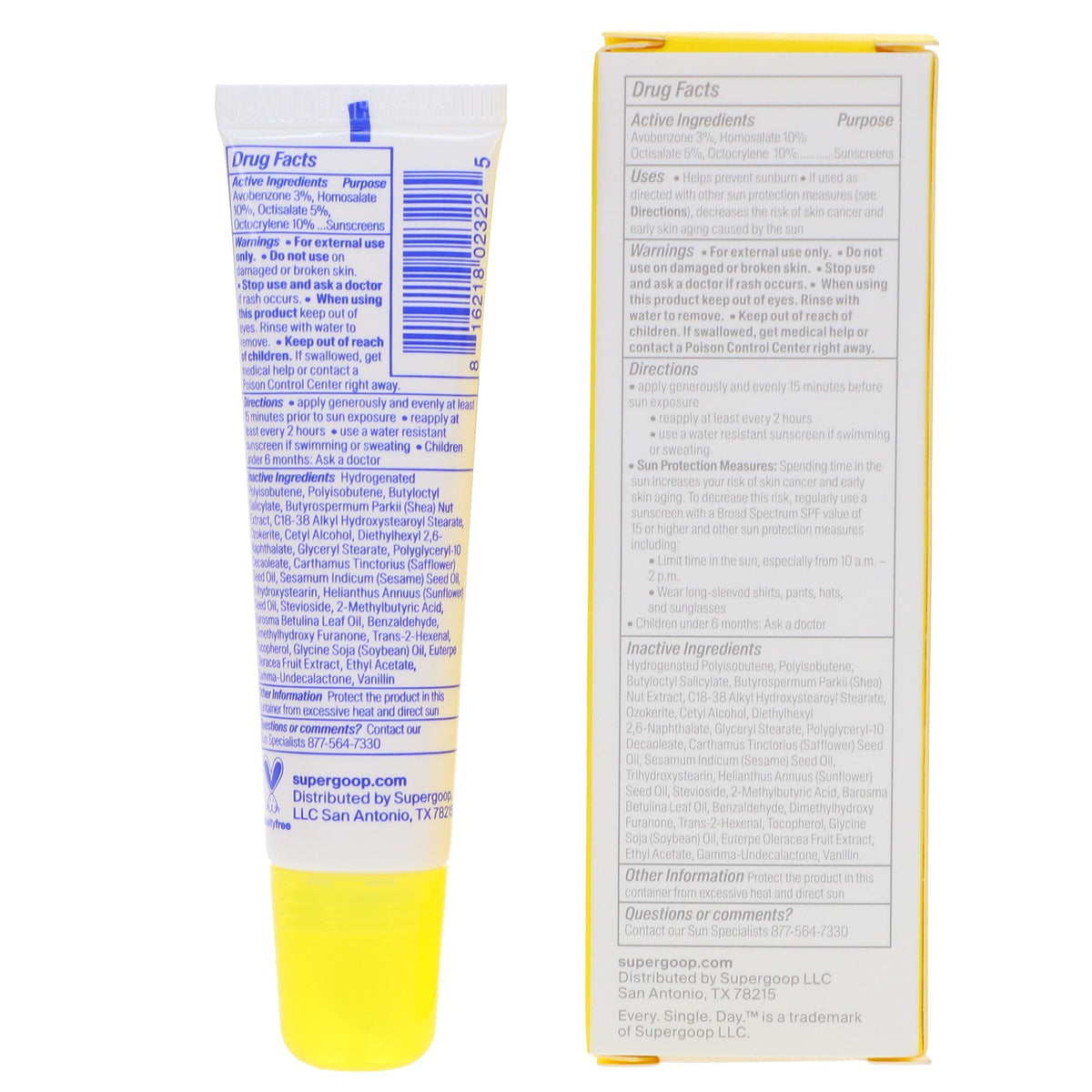Supergoop SPF 30 Lip Balm with Acai 0.5 oz - Nourishing Sun Protection