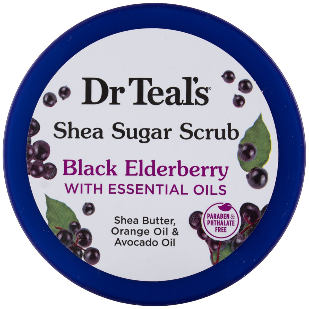 5 Pack Dr Teal's Shea Sugar Body Scrub, Black Elderberry, 19 oz