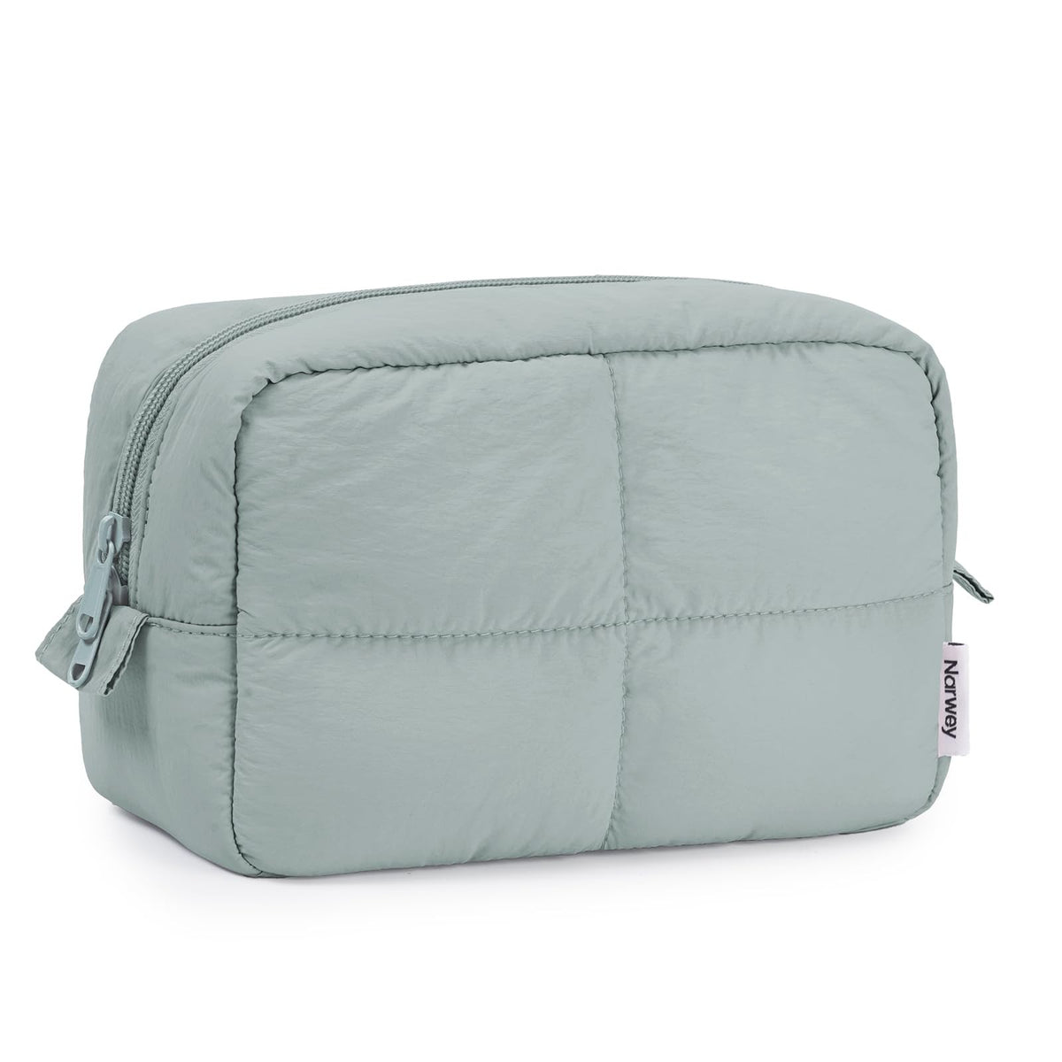 Travel Makeup Bag for Women Puffy Padded Cosmetic Organizer - Green
