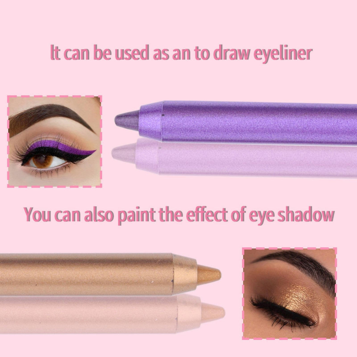 12 Colors Eyeliner Set - Metallic Pearl Shades for Eye Makeup & Art