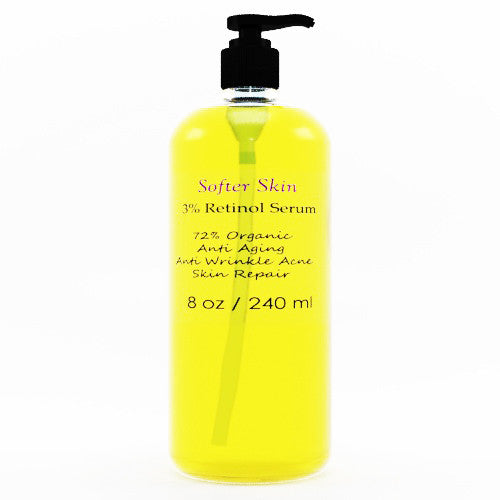 Retinol 3% Serum with Hyaluronic Acid - Organic Anti-Aging & Wrinkle Reducer - 8 oz