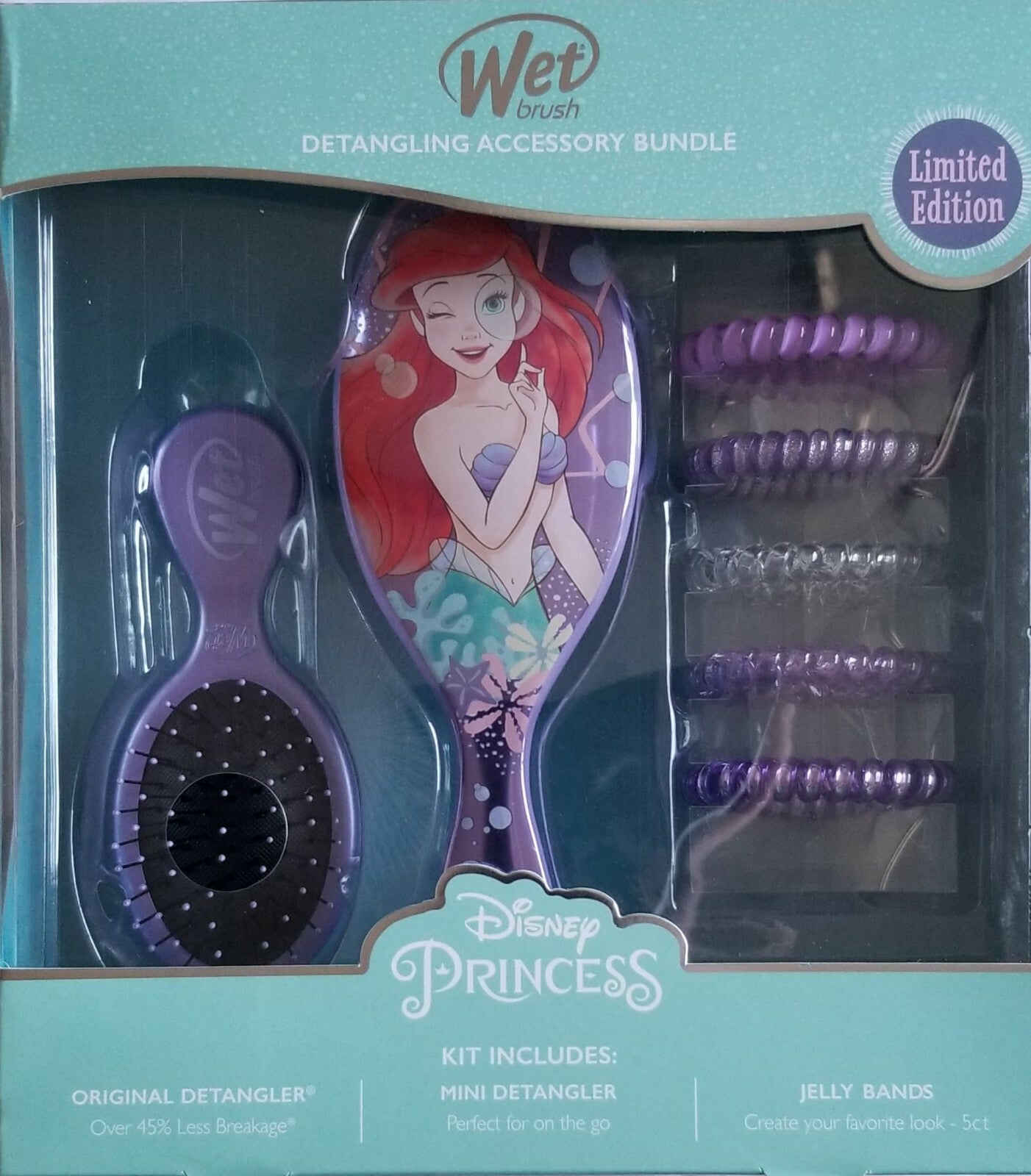 Disney Princess Character Wet Brush Set with Detanglers & Jelly Bands - All Variants