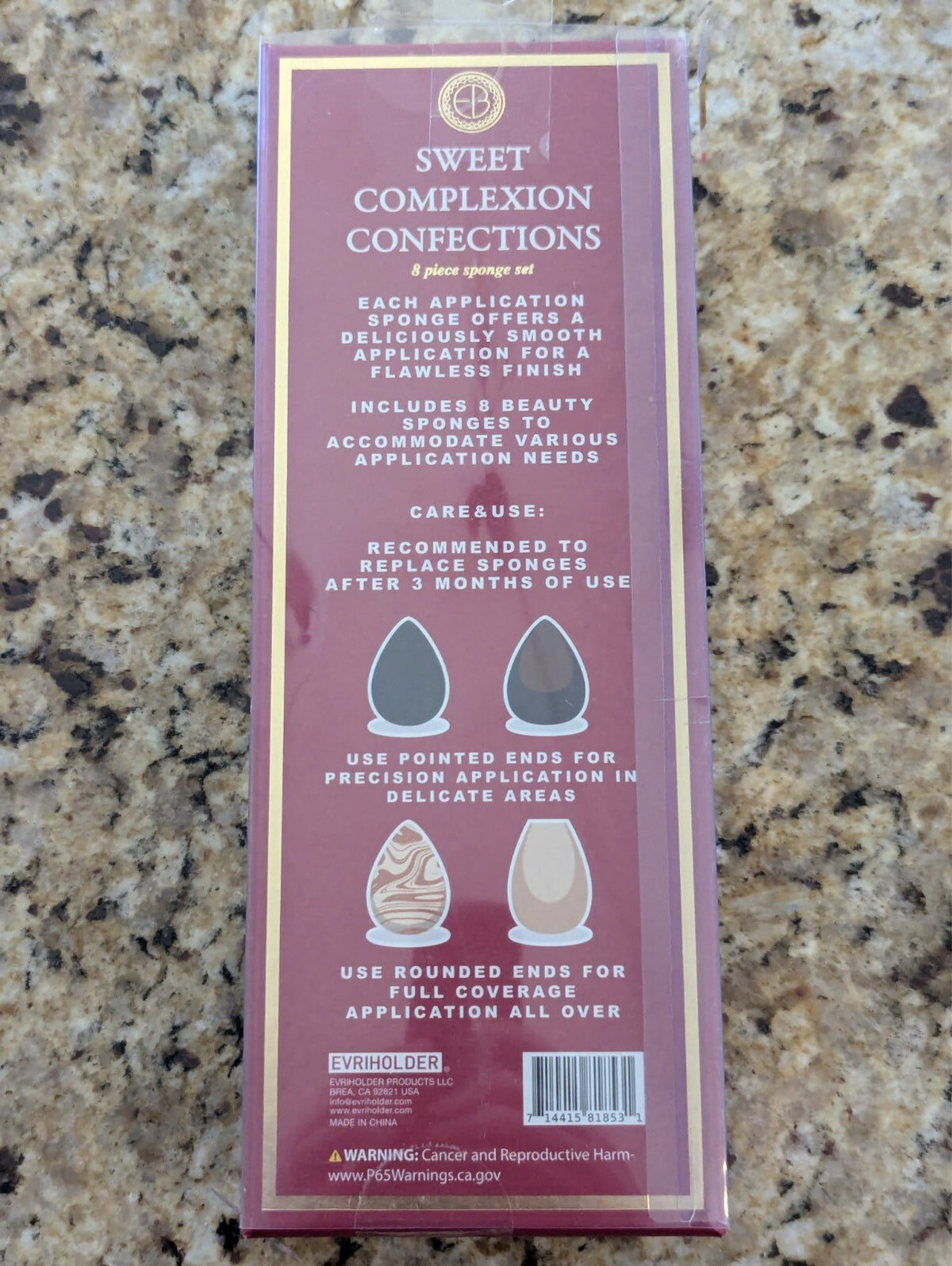 8 Piece Makeup Sponge Set - Cosmetic Blenders for Face & Foundation