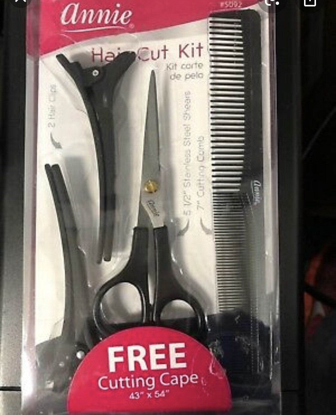 4 Pack Salon Elements Hair Cut Kit, Barber Shop Cape Comb Shears