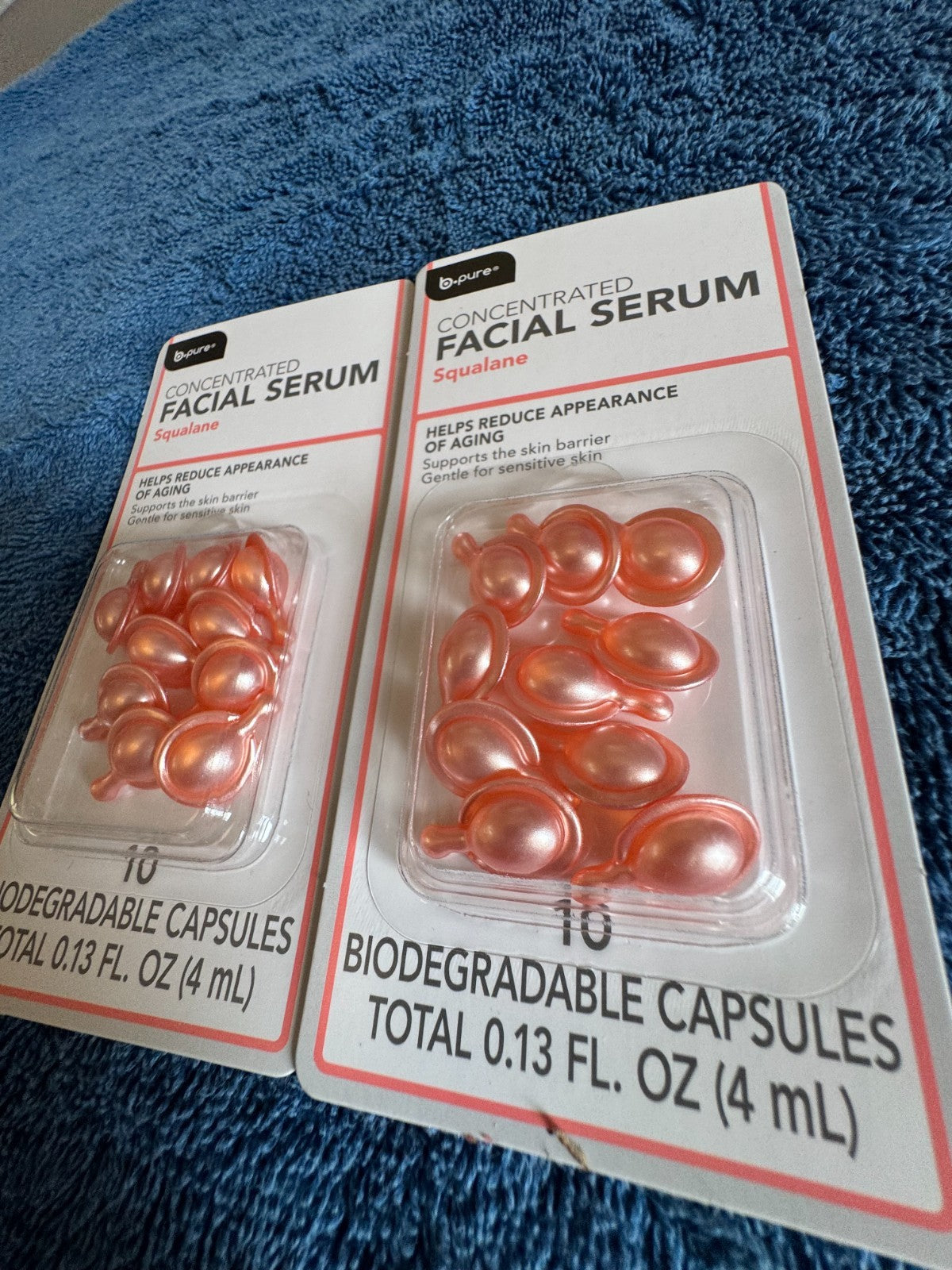 Squalane Facial Serum Capsules for Sensitive Skin - 2 Pack, Anti-Aging & Skin Barrier Support