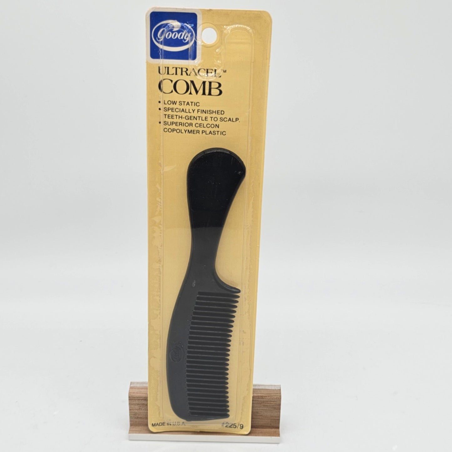 Vintage Goody Ultracel Comb Black Low Static Heat-Resistant Hair Comb 1985