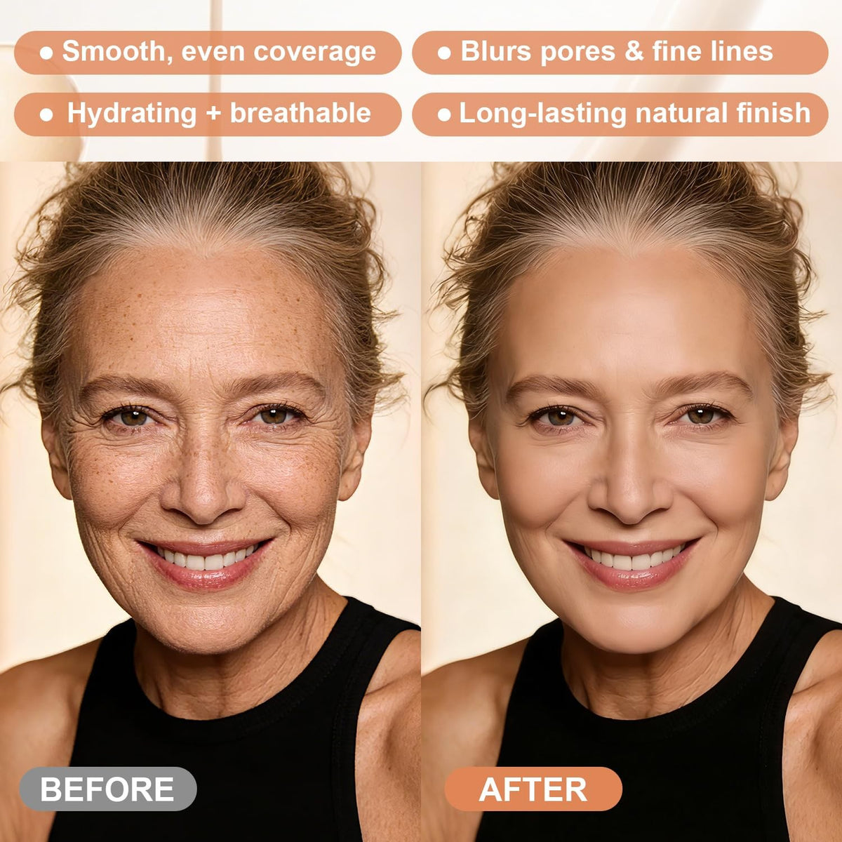 Light-Medium Skin Foundation Cushion with Hyaluronic Acid - Natural Glow