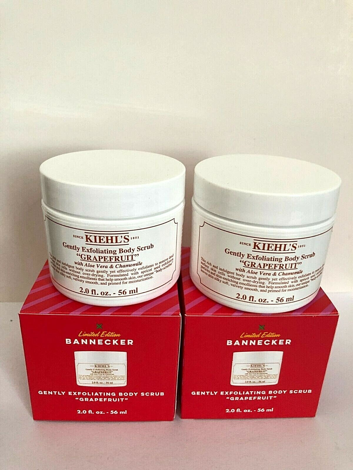 Lot of 2 KIEHL'S GENTLY EXFOLIATING BODY SCRUB GRAPEFRUIT OZ-NIB