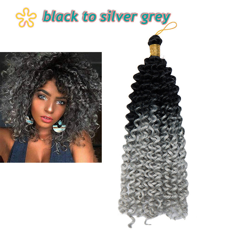 14-Inch Water Wave Crochet Hair Extensions - Afro Curly, Bouncy & Soft