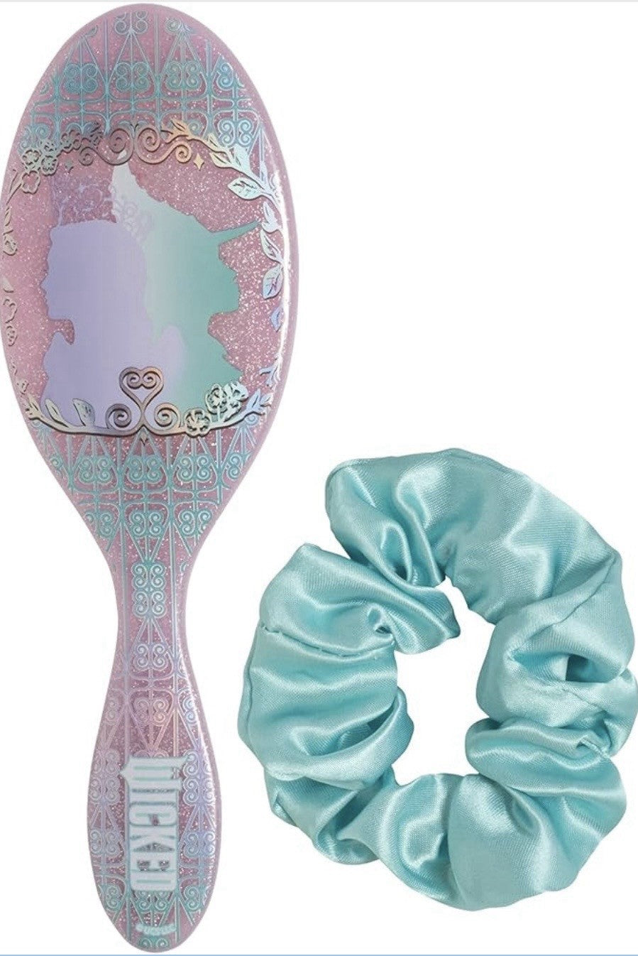 Wet Brush Detangling Hairbrush with Cushion Base and Hair Clip - Wicked Movie Themed