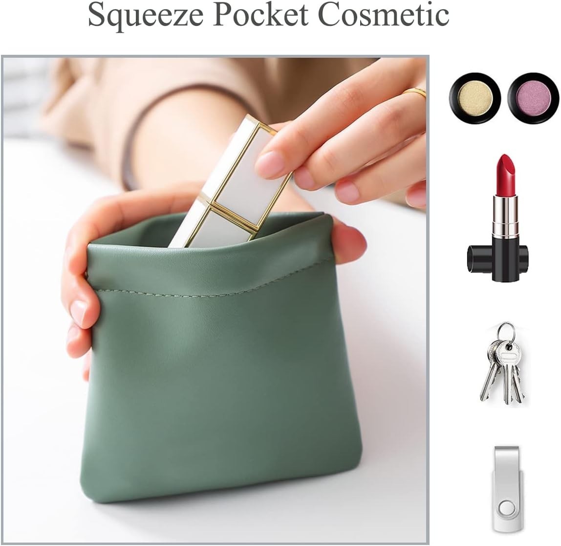 Self-Closing Makeup Bags Set - Waterproof Portable Cosmetic Storage