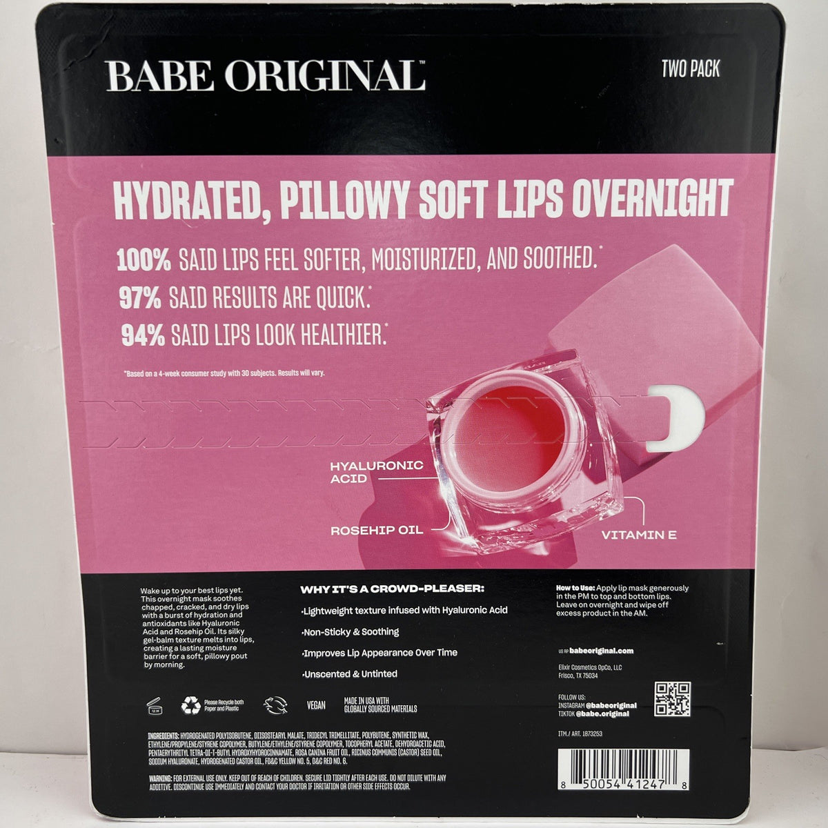 Hydrating Lip Mask Set - Overnight Lip Care for Soft, Restored Lips - 2 Pack