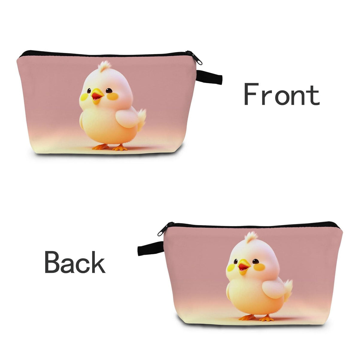 Cute Chick Print Makeup Bag for Women Travel Storage Gift