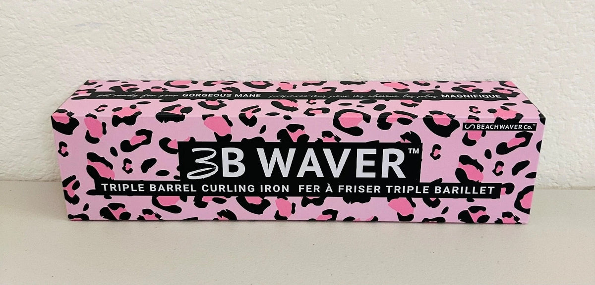 Beachwaver 3B Triple Barrel Curling Iron - Pink Leopard-Print Handle