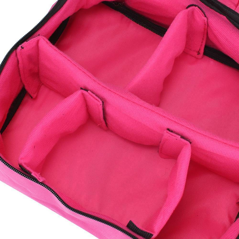 Pink Makeup Bag with Handle - Travel Cosmetic Organizer & Wash Bag