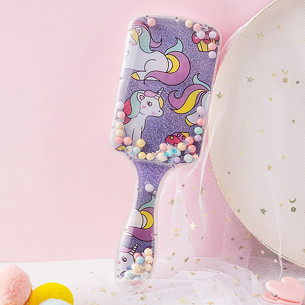 Kids Cartoon Unicorn Detangling Hair Brush with Air Cushion - Painless & Tangle-Free