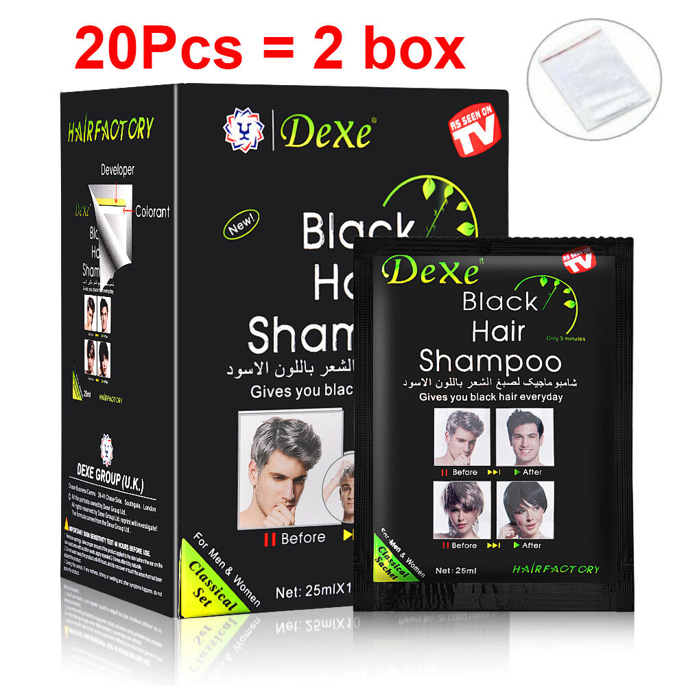 Black Hair Dye Shampoo 5-Minute Instant Color