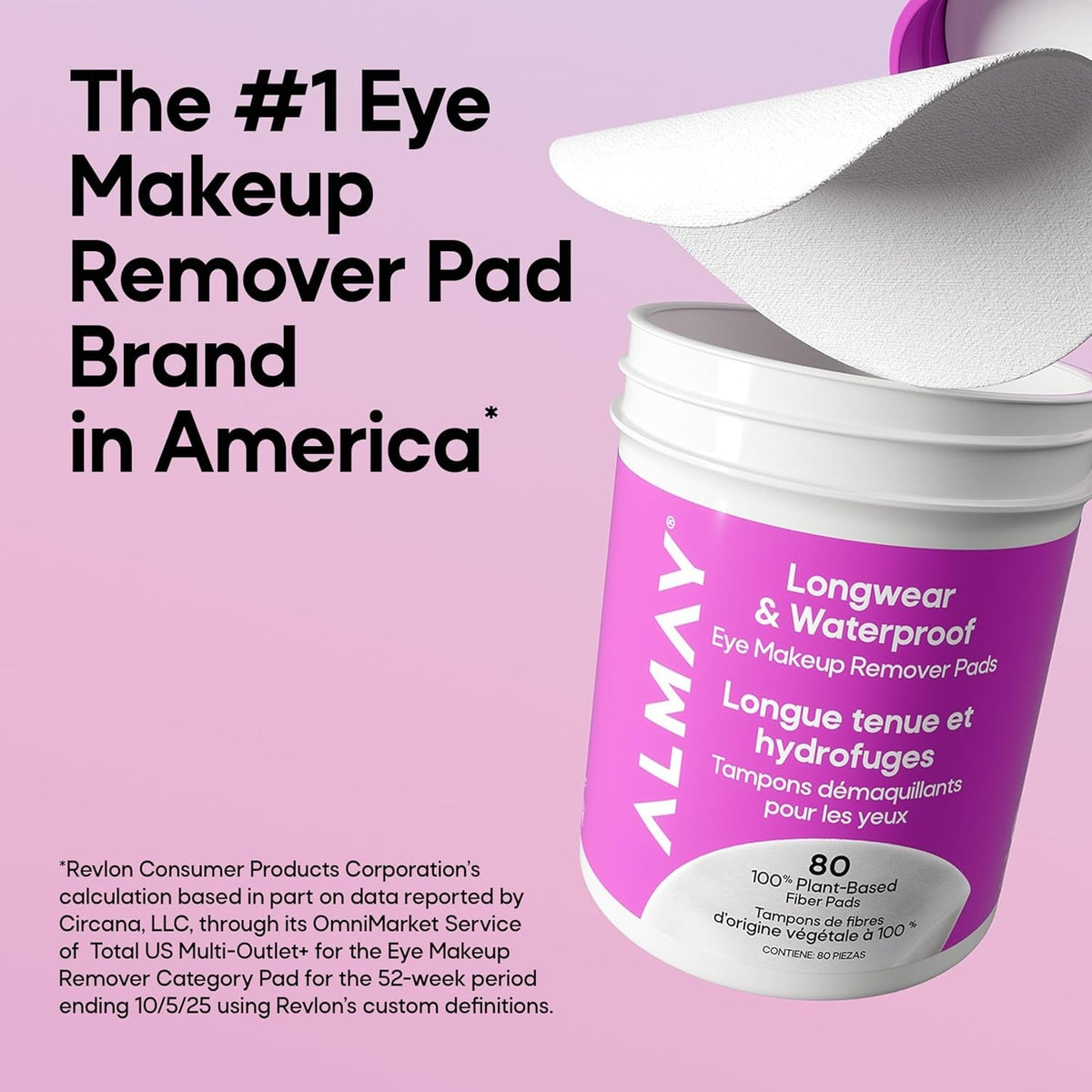 Eco-Friendly Eye Makeup Remover Pads - Gentle & Hypoallergenic, 80 Count