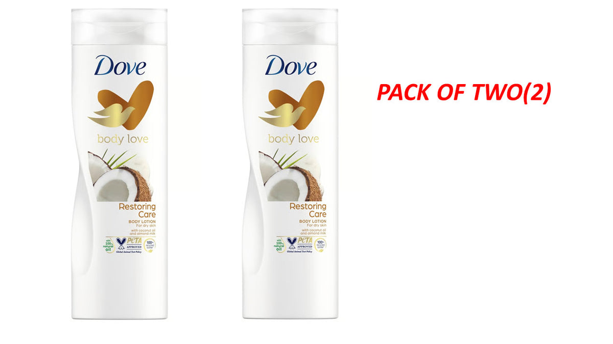 2 X Dove Body Love Lotion With coconut Oil and Almond Milk Restoring