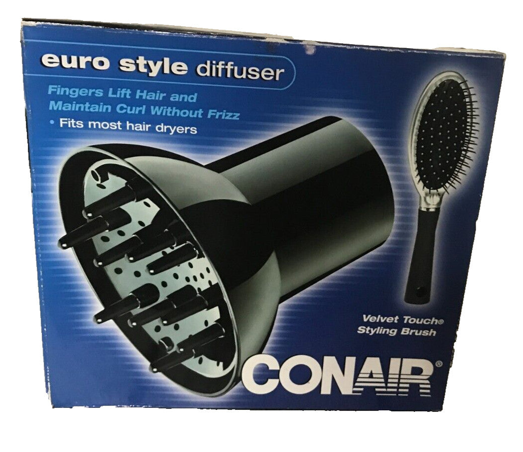 Conair Euro Style Diffuser DF09RT Velvet Touch Styling Brush - New