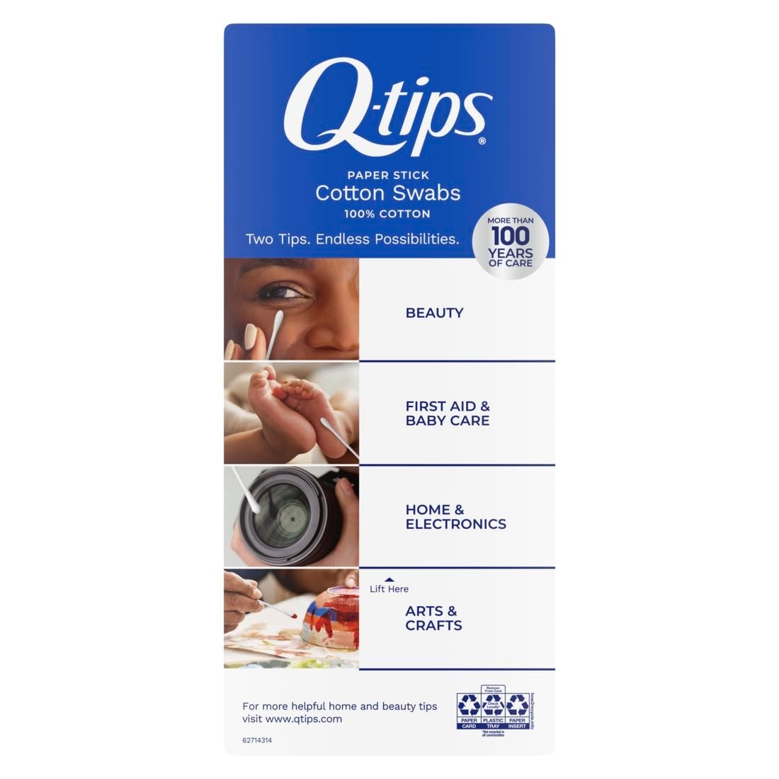 Cotton Swabs Pack 750 Count for Personal Hygiene and Electronics Cleaning