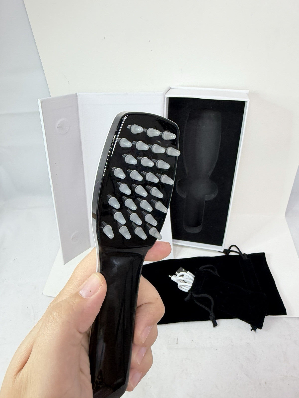 UNUSED Opatra Lux Brush Hair Scalp Treatment Vibrating Technology Red
