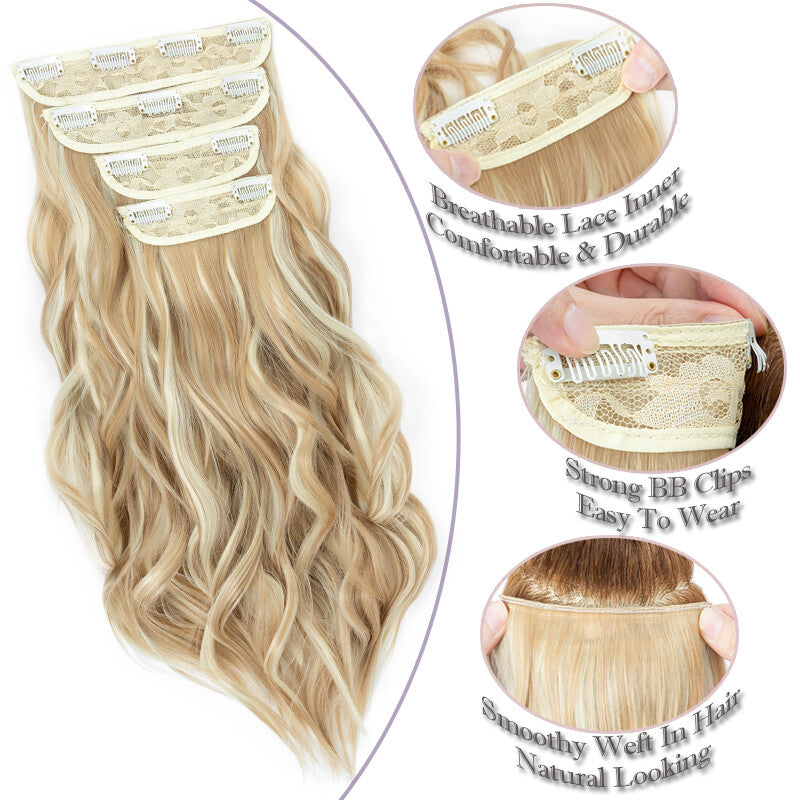 Double Weft Clip-In Human Hair Extensions Full Head - Multiple Colors & Lengths