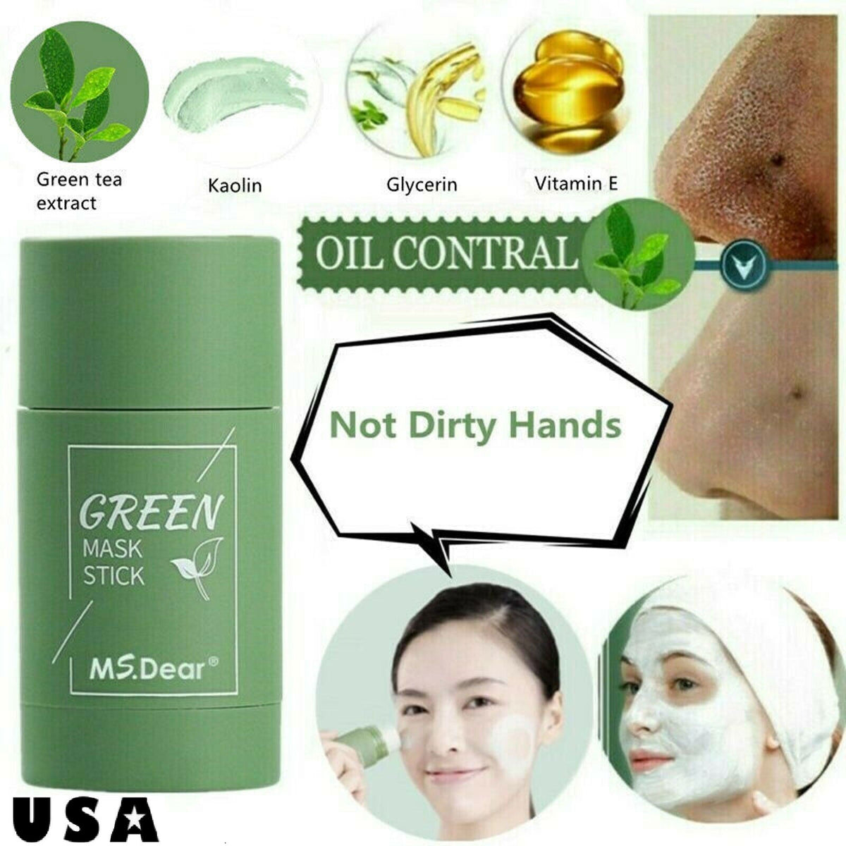 Green Tea Clay Stick Mask - Pore Cleansing & Oil Control