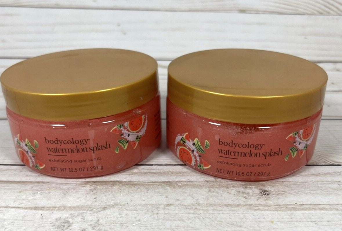 Bodycology Watermelon Splash Exfoliating Sugar Scrub 10.5oz (2Pack)