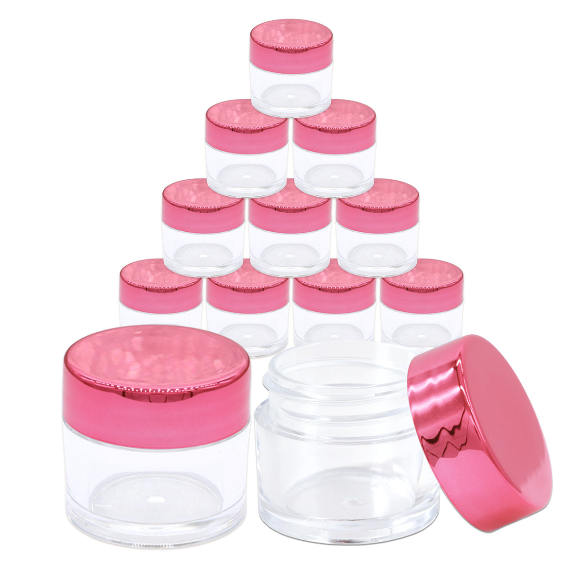 Double-Wall Leak-Proof Acrylic Sample Jars - 7g/7ml, Reusable Storage Containers
