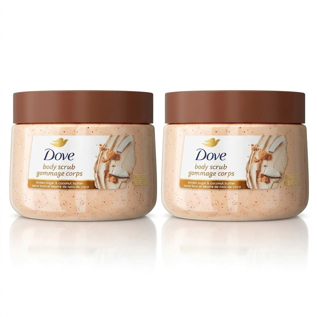 2 Pack Dove Exfoliating Body Polish Brown Sugar & Coconut Butter