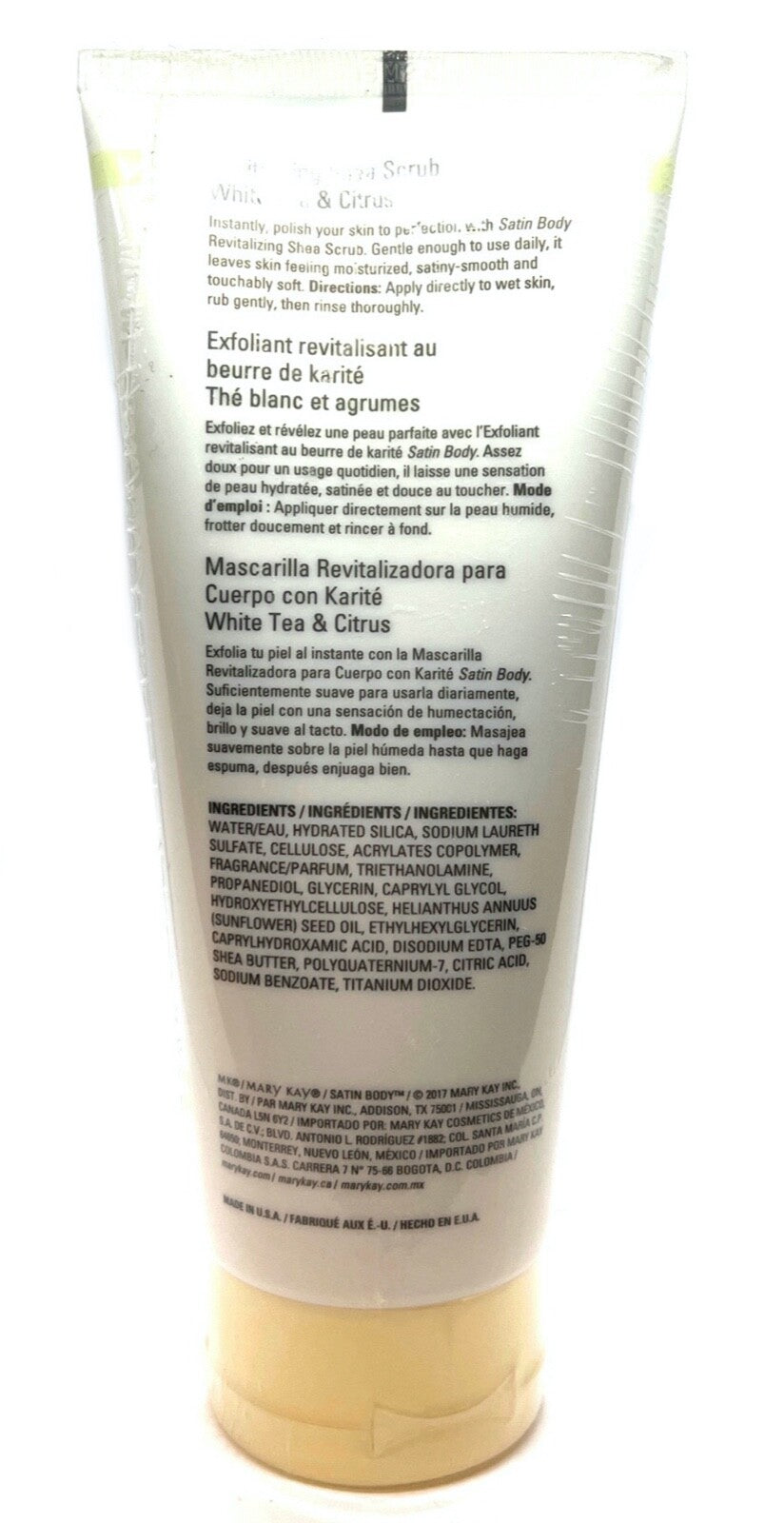 MARY KAY SATIN BODY~REVITALIZING SHEA SCRUB~WHITE TEA AND CITRUS~FULL