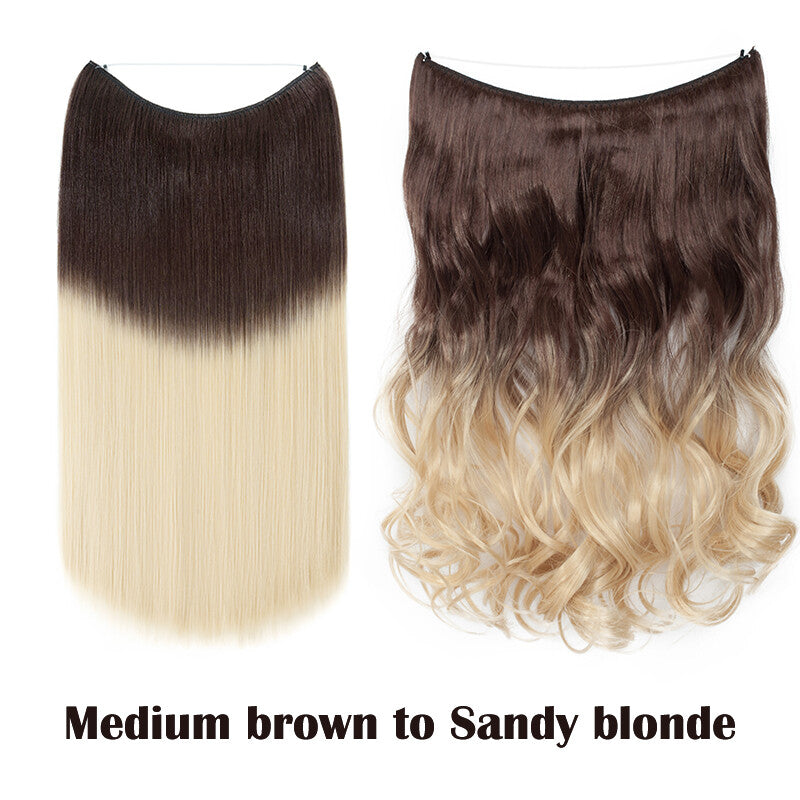 Hair Extensions with Elastic Band & Miracle Ring - Thick, Real Hair