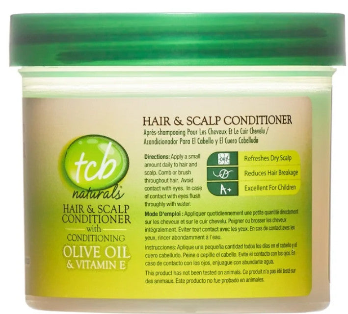Natural Hair & Scalp Conditioner with Olive Oil & Vitamin E - 10oz