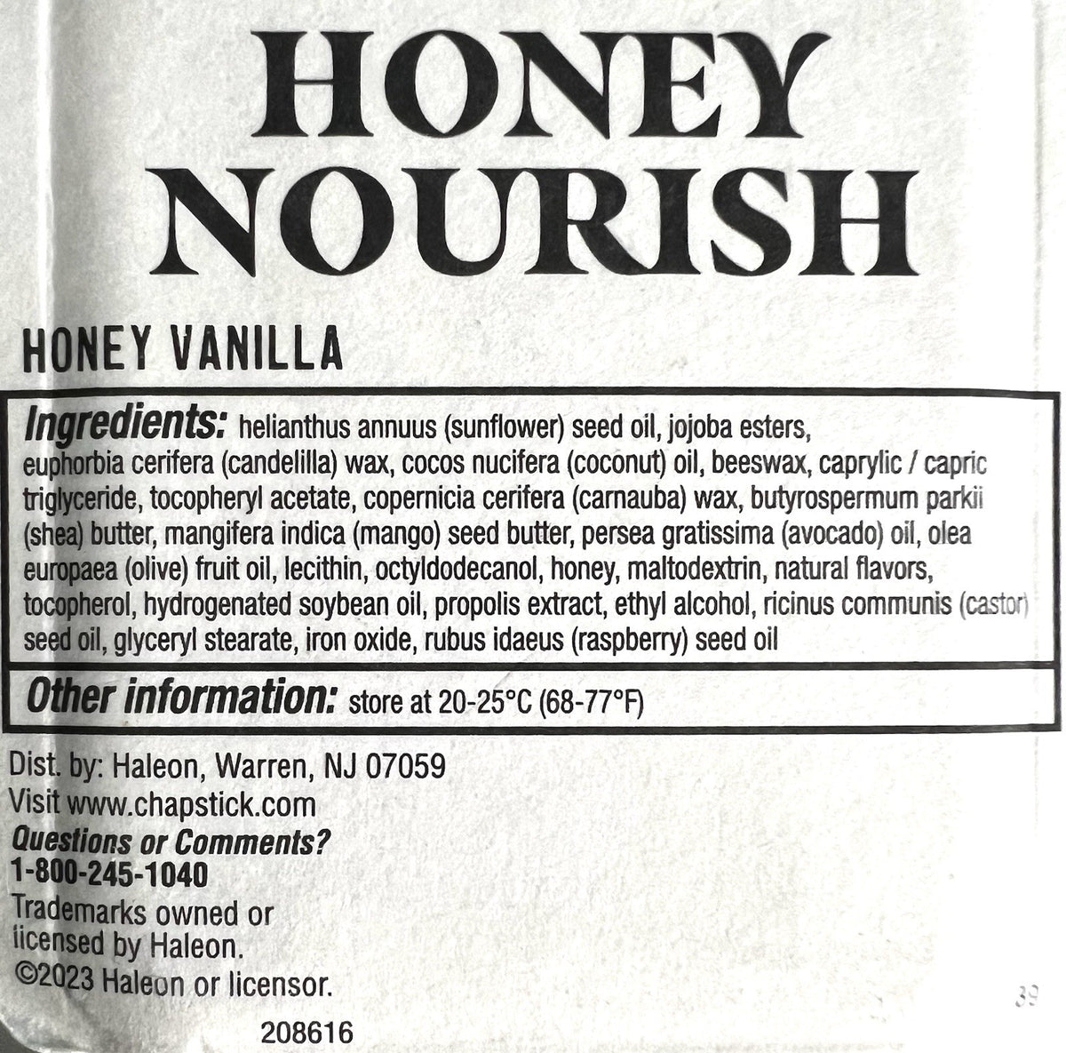 ChapStick Honey Nourish Lip Balm 15 Pack - Moisturizing Vanilla Honey Flavored
