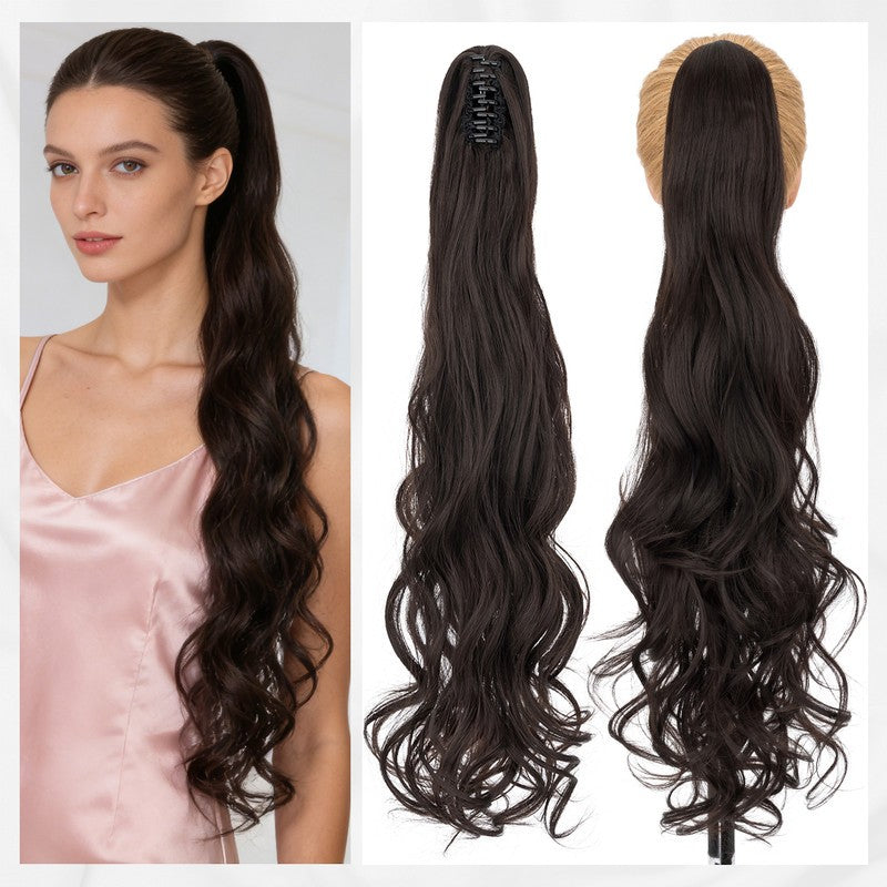 Long Ponytail Hair Extension with Claw Clip - 30 Inch Synthetic Hairpiece