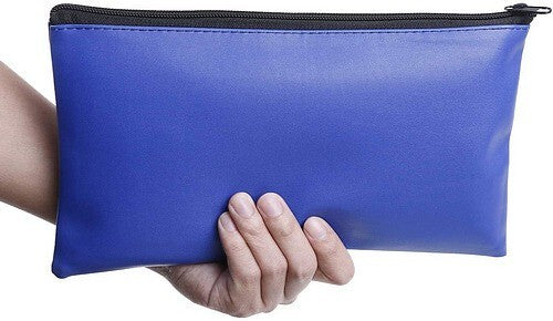 10 Pack Blue Bank Deposit Bags 11x6 Inch Water-Resistant Cash & Receipt Pouches