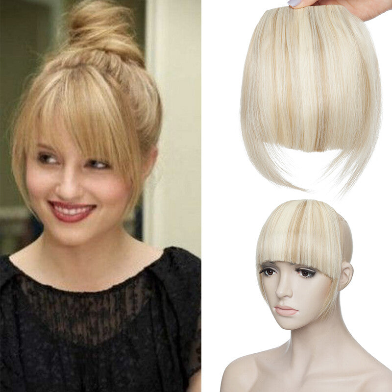 Clip-In Hair Bangs Extensions - Wispy, Natural, 9-inch Styles