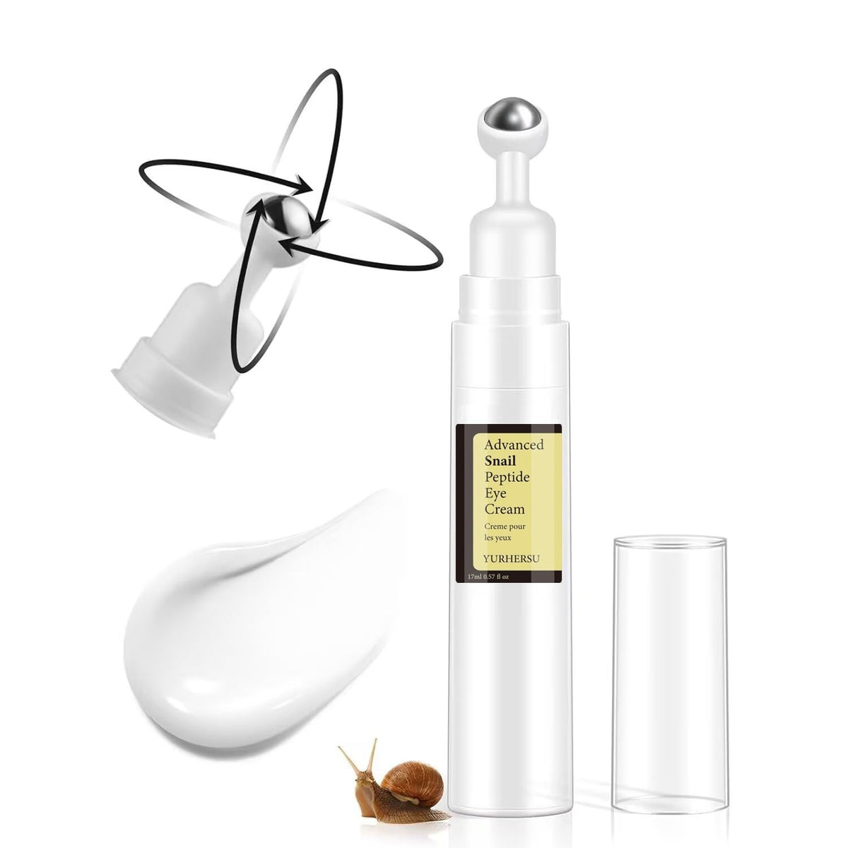 Hydrating Snail Under Eye Cream - Reduces Puffiness & Wrinkles 0.57 oz